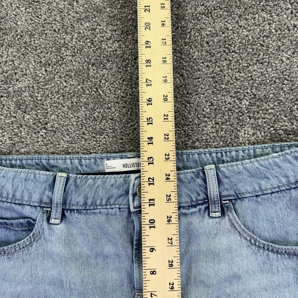 Hollister Skirt Womens 16 Blue Denim Mini Lined Pockets Casual Summer